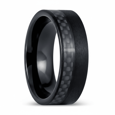 ARAE — Hero product shot — men's tungsten wedding ring.