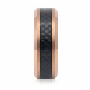 ARCHER — Front-facing straight-on view — men's tungsten wedding ring.
