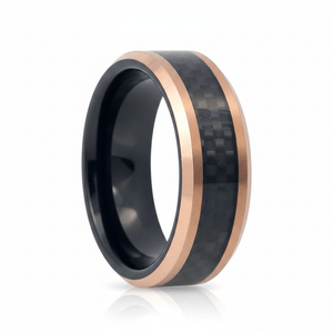 ARCHER — Hero product shot — men's tungsten wedding ring.