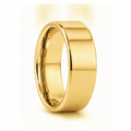 ARI flat polished gold-plated tungsten wedding band, studio hero shot