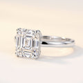 Asscher lab-grown diamond solitaire engagement ring, 925 Sterling Silver, studio hero