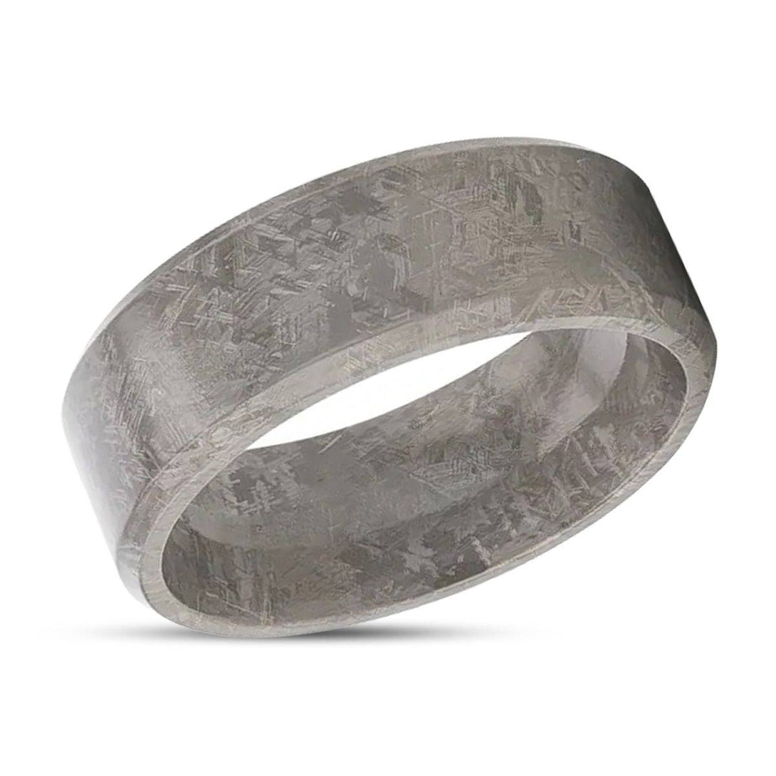 ASTRAIOS | Titanium Ring, Meteorite Pattern, Beveled Edges - Rings - Aydins Jewelry - 2