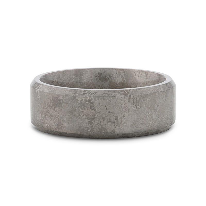 ASTRAIOS | Titanium Ring, Meteorite Pattern, Beveled Edges - Rings - Aydins Jewelry - 4