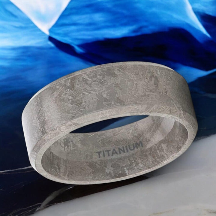 Unique meteorite pattern detail on ASTRAIOS titanium ring