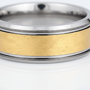 AUREON — Extreme macro detail — men's tungsten wedding ring.