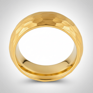 AURIGA — Center-through axial view — men's tungsten wedding ring.
