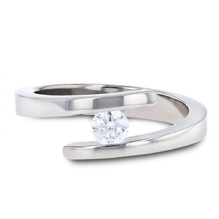 ANNA titanium tension-set diamond band, alternate view