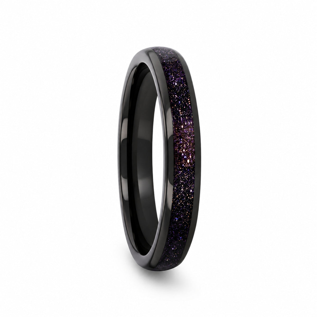 ASTRUM black tungsten band with purple goldstone, hero