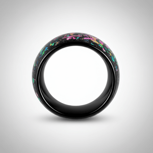 BALATON — Center-through axial view — men's tungsten wedding ring.