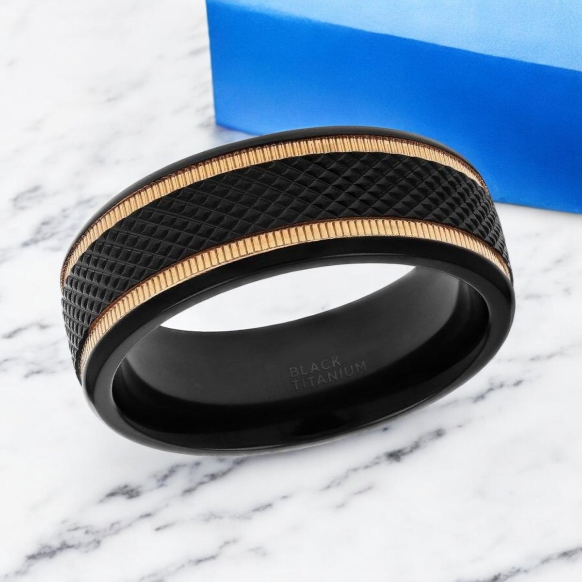 BAROQUE Gold men's wedding band, image 2
