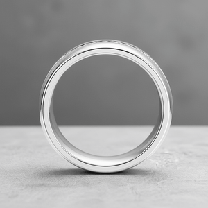 BAXTER — alternate angle — men's sterling silver wedding ring | Aydins Jewelry