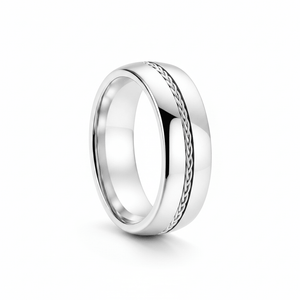 BAXTER — hero shot — men's sterling silver wedding ring | Aydins Jewelry