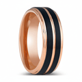 BLACKLUSH — Hero product shot — men's tungsten wedding ring.