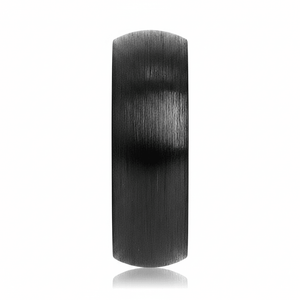 BLACKROCK — Front-facing straight-on view — men's tungsten wedding ring.
