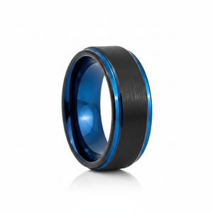 BLIGHT — Hero product shot — men's tungsten wedding ring.