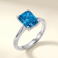 Blue Radiant lab-grown diamond solitaire engagement ring, 925 Sterling Silver, studio hero