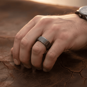 BOUNCER — lifestyle on hand — men's tungsten carbide wedding ring | Aydins Jewelry
