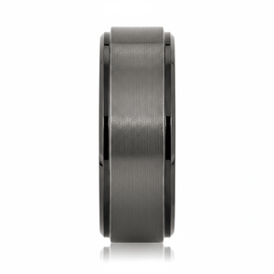 BOUNCER — angled view — men's tungsten carbide wedding ring | Aydins Jewelry