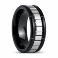 BRICKADE — Hero product shot — men's tungsten wedding ring.