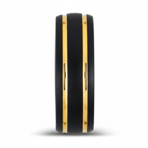 CALLISTO — Front-facing straight-on view — men's tungsten wedding ring.