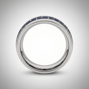 CARBON — alternate angle — men's tungsten carbide wedding ring | Aydins Jewelry