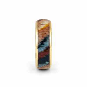 CARVEDEN — Front-facing straight-on view — men's tungsten wedding ring.