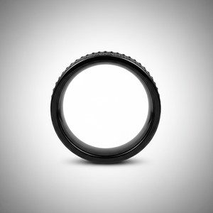 CASSIUS — alternate angle — men's tungsten carbide wedding ring | Aydins Jewelry