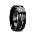 CHAPLET black tungsten ring with rosary beads and crosses laser-engraved around the band – Aydins Jewelry