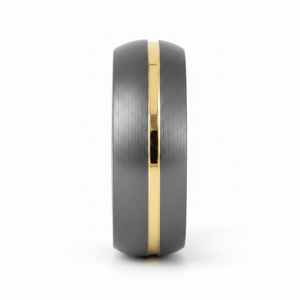 CHARGOLD — Front-facing straight-on view — men's tungsten wedding ring.