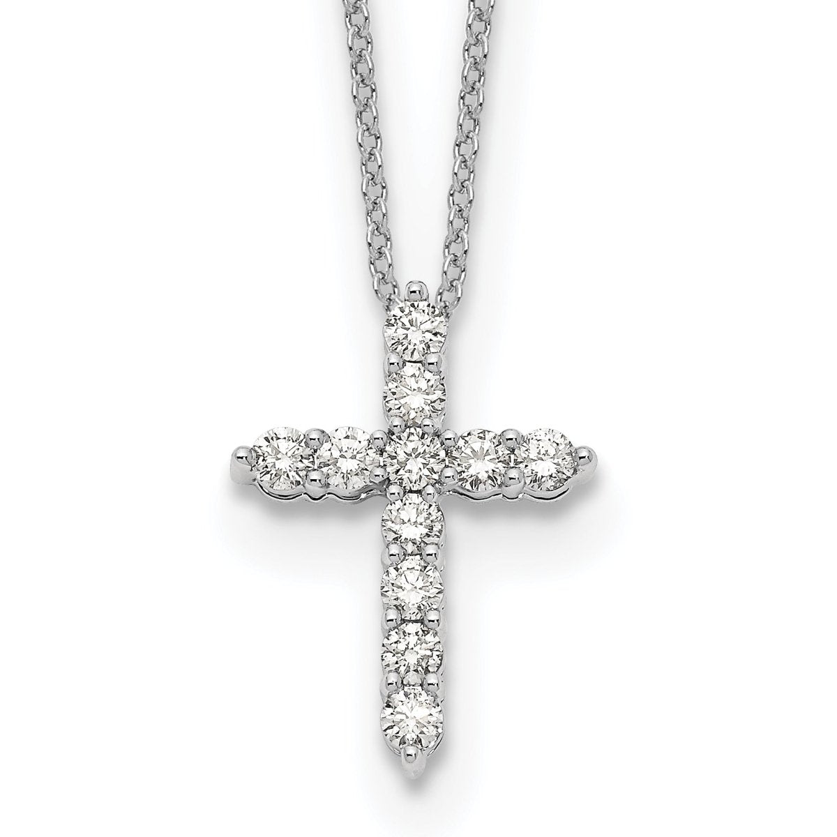 Classic Diamond Cross Pendant 925 sterling silver lab grown diamond pendant studio photograph