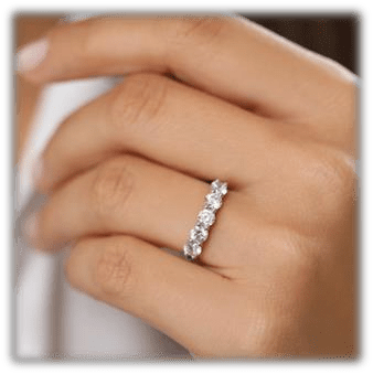 Classic Five Stone Round Diamond Ring 925 silver lab grown diamond ring authentic supplier lifestyle photograph