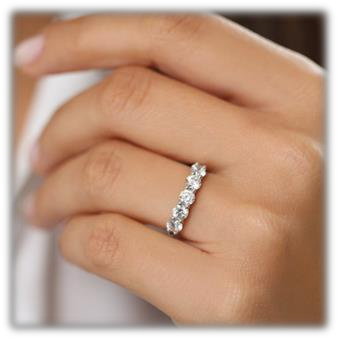 Classic Five Stone Round Diamond Ring 925 silver lab grown diamond ring authentic supplier lifestyle photograph