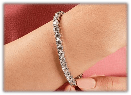 Classic Four Prong Tennis Bracelet 925 silver lab grown diamond bracelet authentic supplier lifestyle photograph