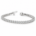 Classic Three Prong Tennis Bracelet, lab grown diamonds in 925 silver, studio view