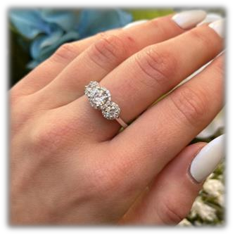 Classic Three Stone Round Diamond Ring 925 silver lab grown diamond ring authentic supplier lifestyle photograph