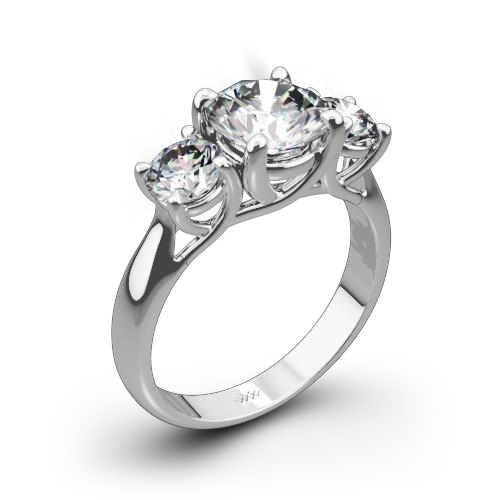 Classic Three Stone Round Diamond Ring 925 silver lab grown diamond ring authentic supplier primary photograph