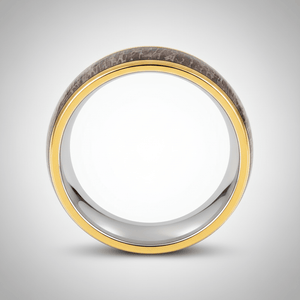 COLUMBA — Center-through axial view — men's tungsten wedding ring.
