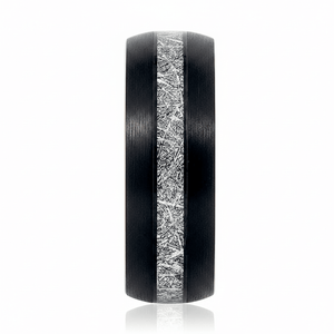 COMET — angled view — men's tungsten carbide wedding ring | Aydins Jewelry