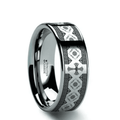 CONSECRATE Silver tungsten Christian wedding ring — angle 1