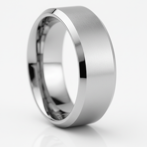 COOPER — Extreme macro detail — men's tungsten wedding ring.