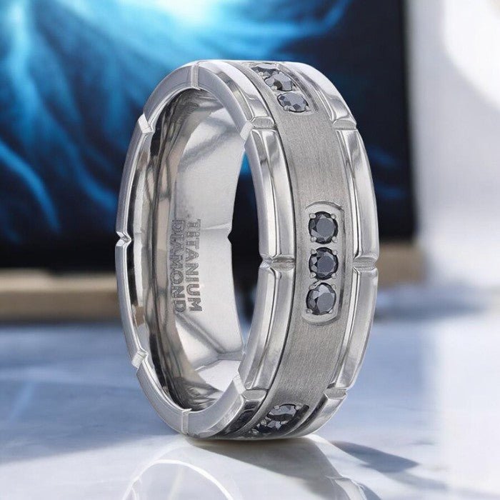 COURAGEOUS Titanium men's wedding band, image 1