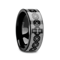 COVENANT Black tungsten Christian wedding ring — angle 1