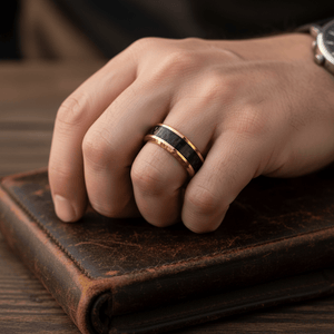 CROSSFIRE — lifestyle on hand — men's tungsten carbide wedding ring | Aydins Jewelry