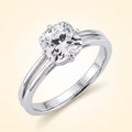 Cushion lab-grown diamond solitaire engagement ring, 925 Sterling Silver, studio hero