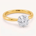 SYLVIE cushion lab-grown diamond ring in 14K two-tone gold, studio hero, approx. 1 ct center