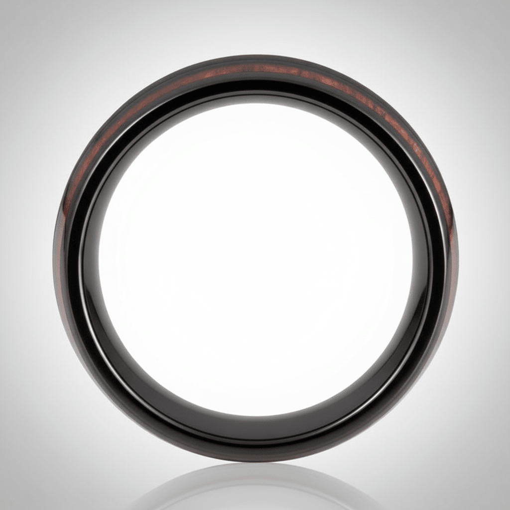 DAPPER — Center-through axial view — men's tungsten wedding ring.
