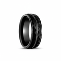 DEIMOS — Hero product shot — men's tungsten wedding ring.