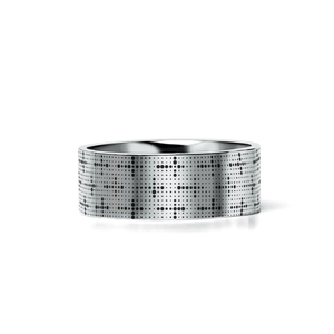 DEVOUT Silver tungsten Christian wedding ring — angle 2