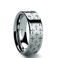 DEVOUT Silver tungsten Christian wedding ring — angle 1