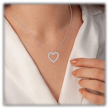 Diamond Heart Pendant With Chain 925 silver lab grown diamond pendant authentic supplier lifestyle photograph